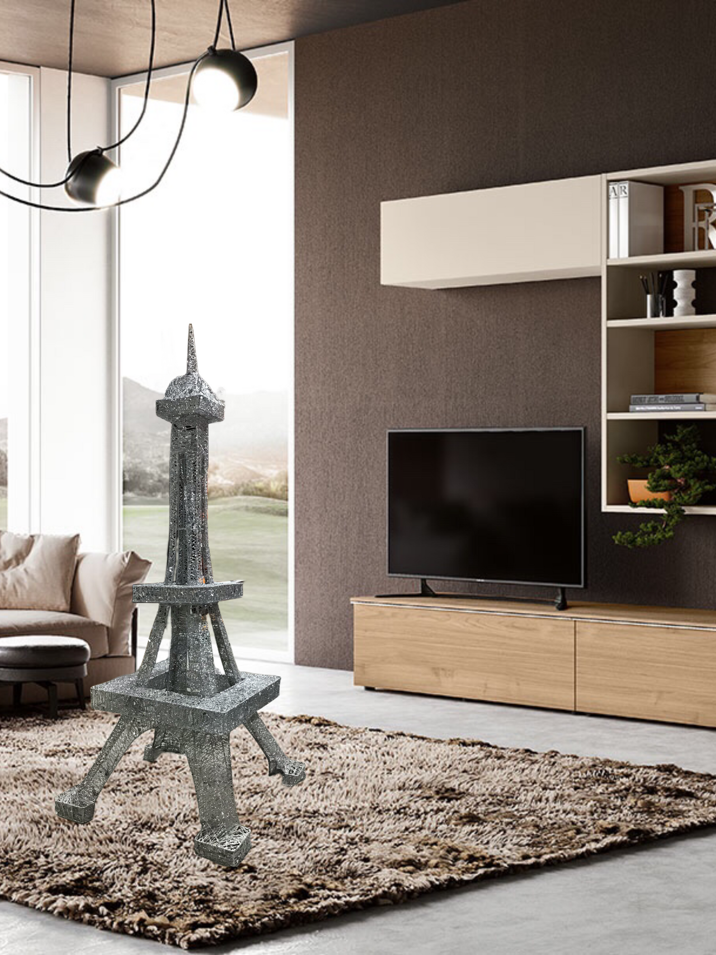 Torre Eiffel en color plata 150 cm