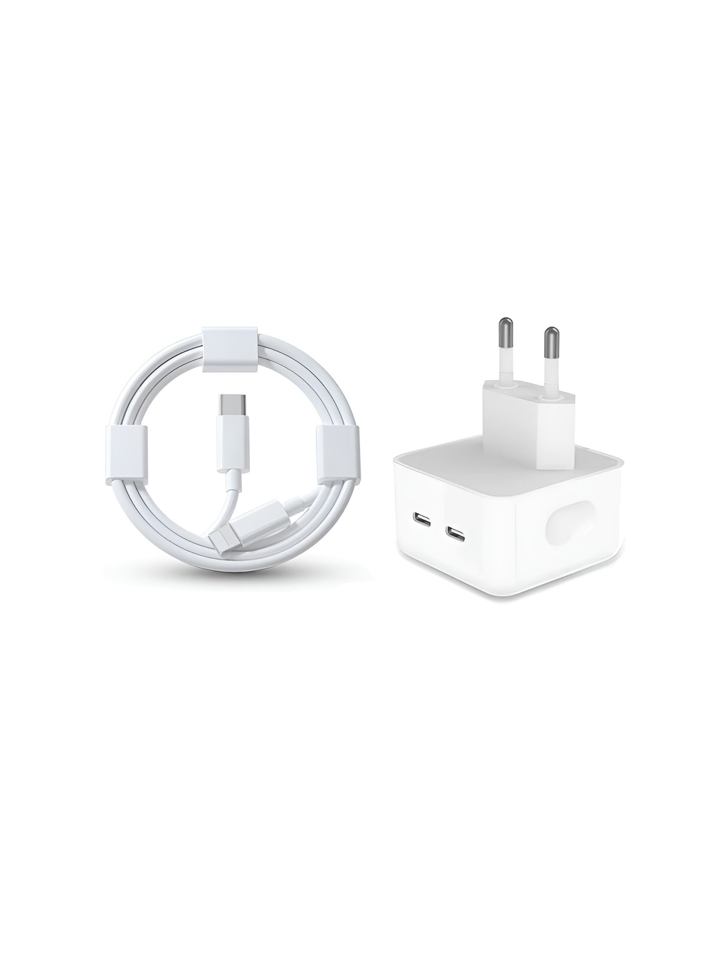 CARICABATTERIE CERTIFICATO MFI DA 35W CON DOPPIA USCITA USB-C - COMPATIBILE CON IPHONE E DISPOSITIVI APPLE