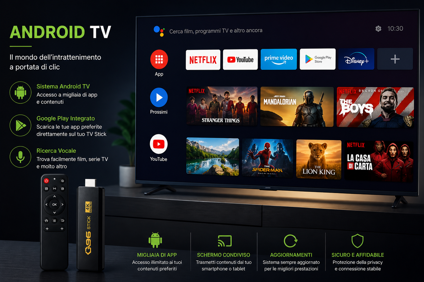 TV STICK Q96 - 4K ULTRA HD WITH 8GB RAM + 128GB ROM