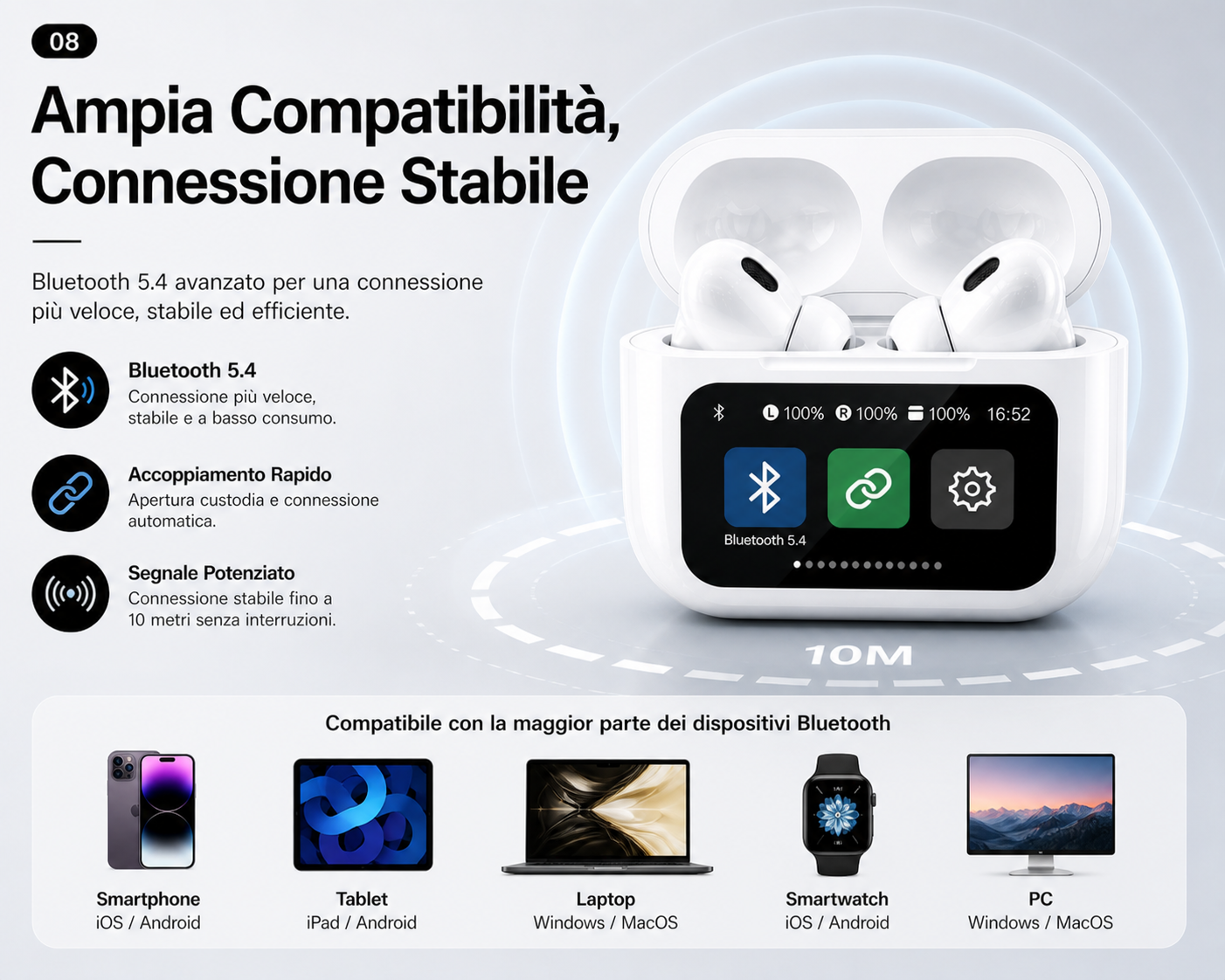 DOPODS TOUCH HEADPHONES BLUETOOTH WITH INTEGRATED DISPLAY