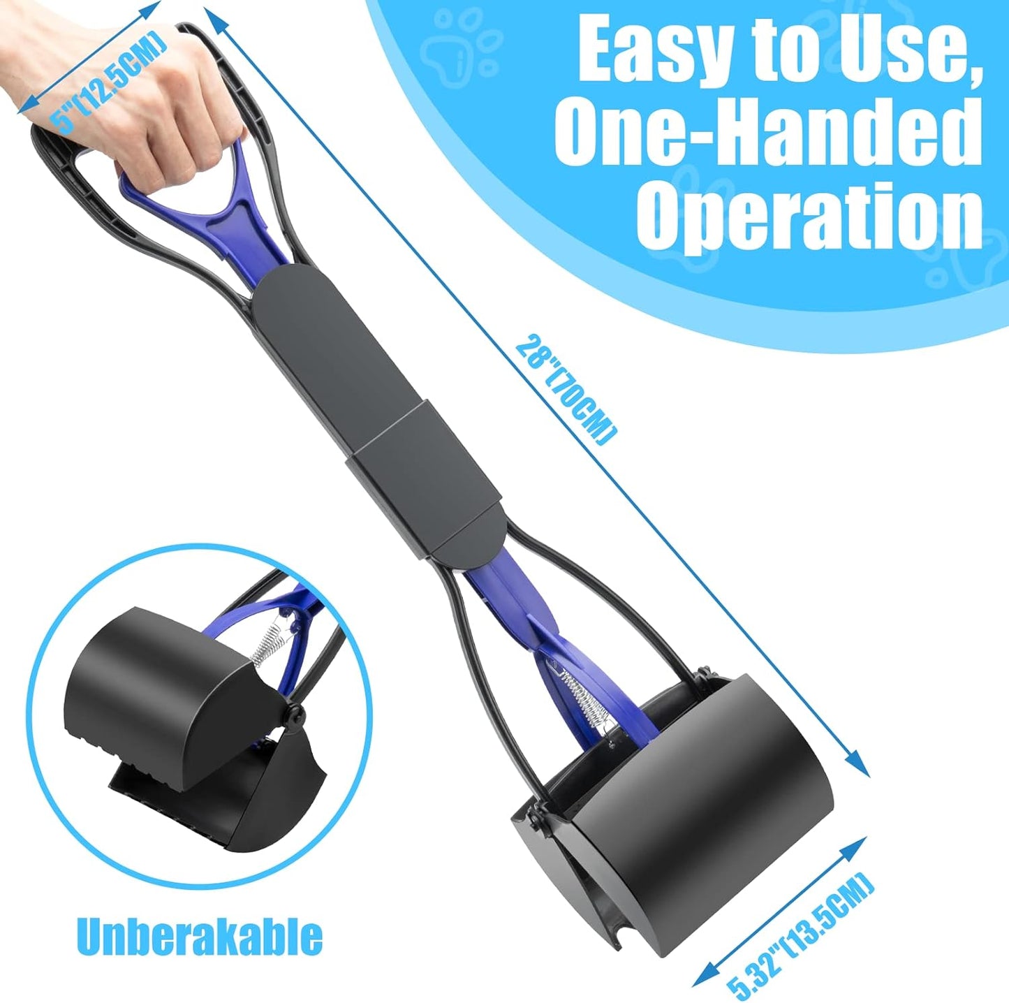 DOYADI 70CM DOG POOP SCOOPER WITH LONG HANDLE, DOG POOPER SCOOPER, DOG POOP COLLECTOR 