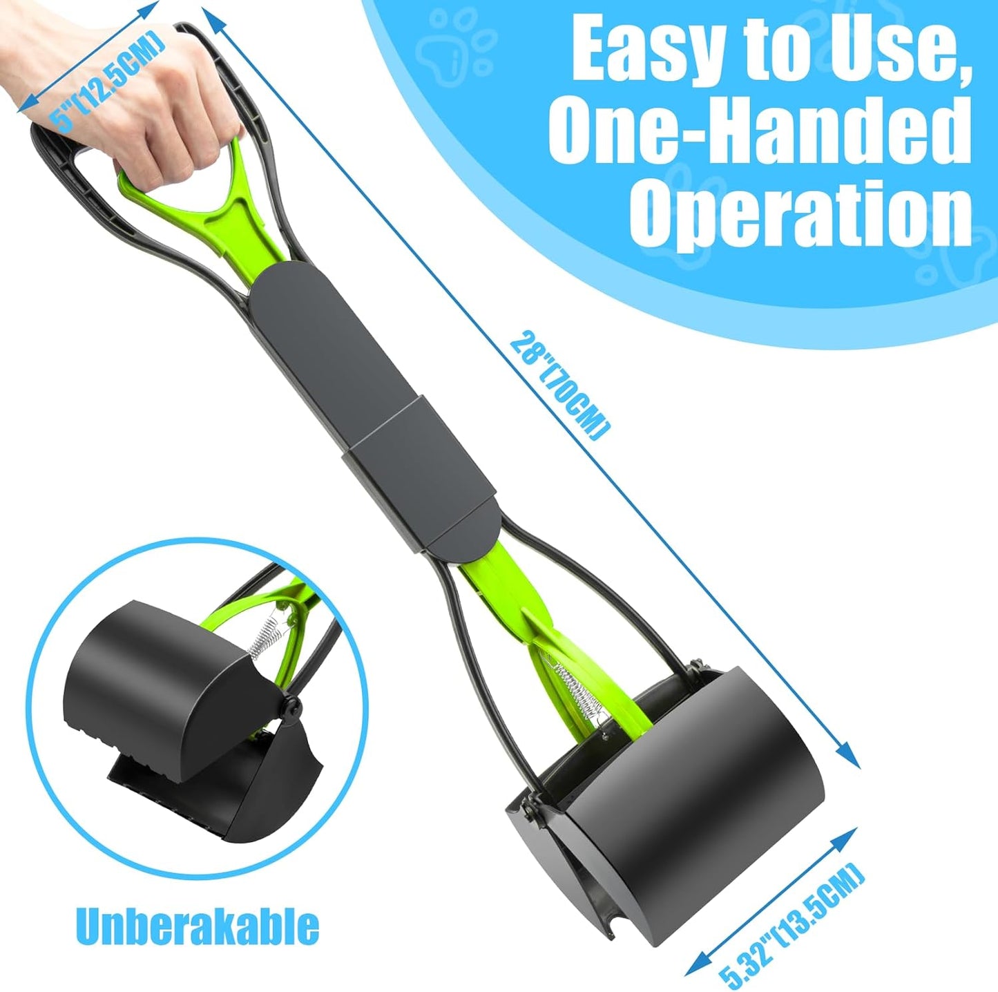 DOYADI 70CM DOG POOP SCOOPER WITH LONG HANDLE, DOG POOPER SCOOPER, DOG POOP COLLECTOR 