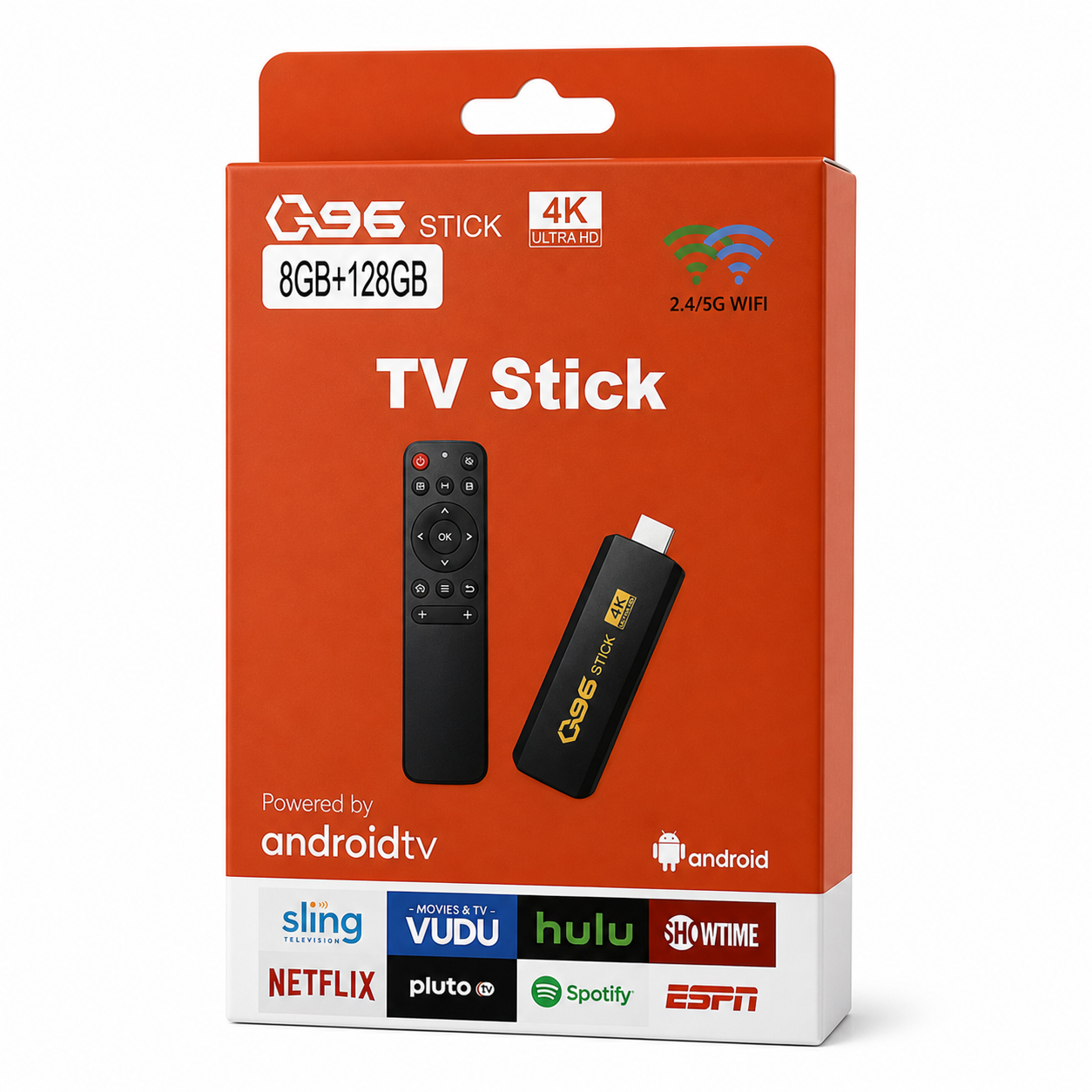 TV STICK Q96 - 4K ULTRA HD WITH 8GB RAM + 128GB ROM