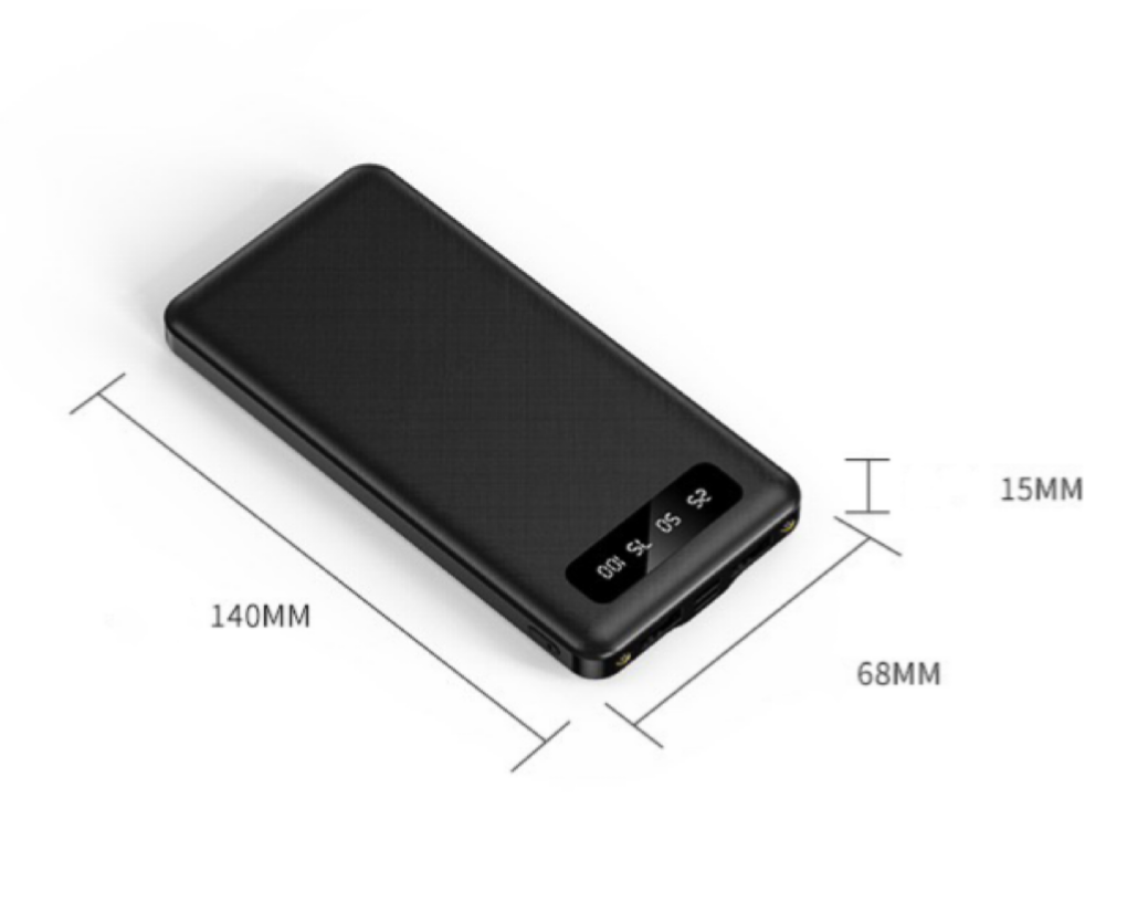 POWER BANK CLASSICO 10000mAh AD ALTA CAPACITÀ CON DISPLAY LED