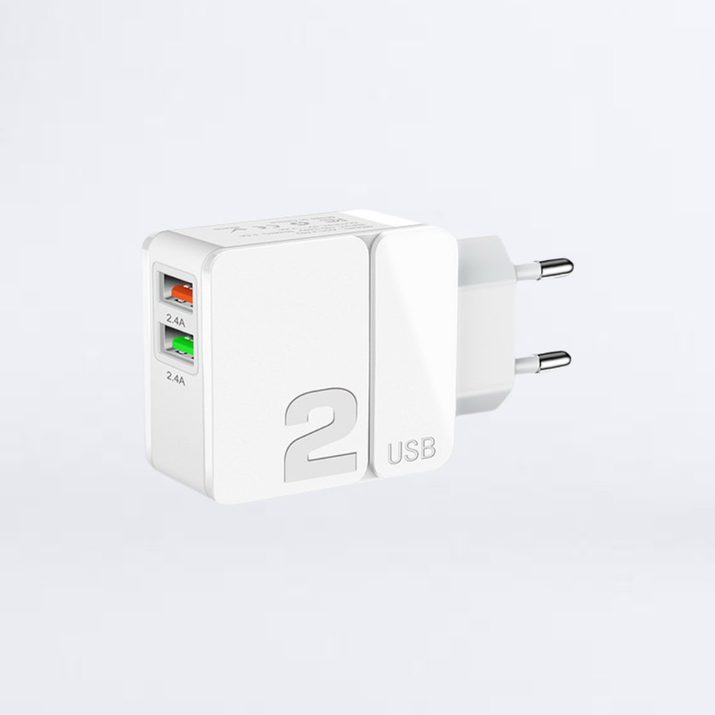 ADATTATORE/ALIMENTATORE CON 2 PORTE USB 5V/2.4A