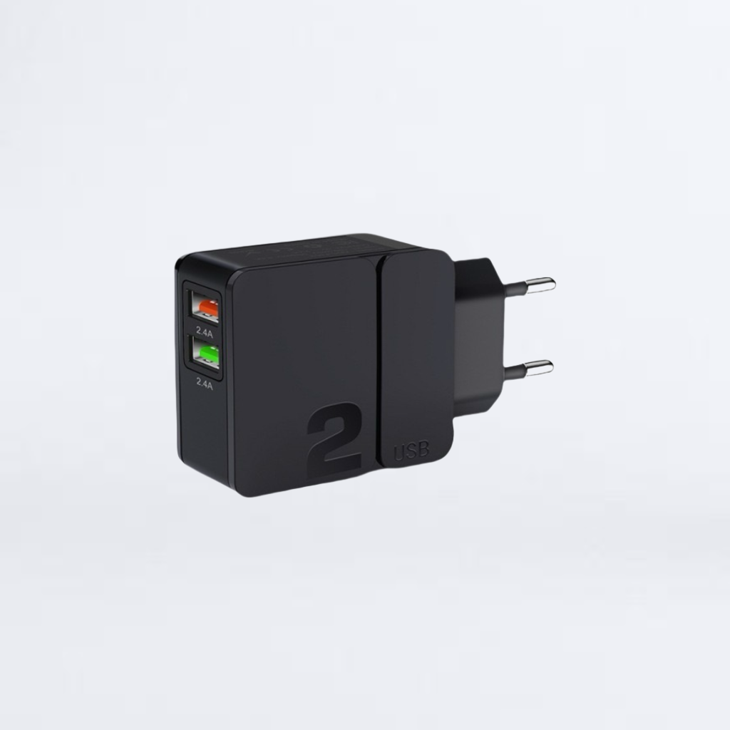 ADATTATORE/ALIMENTATORE CON 2 PORTE USB 5V/2.4A