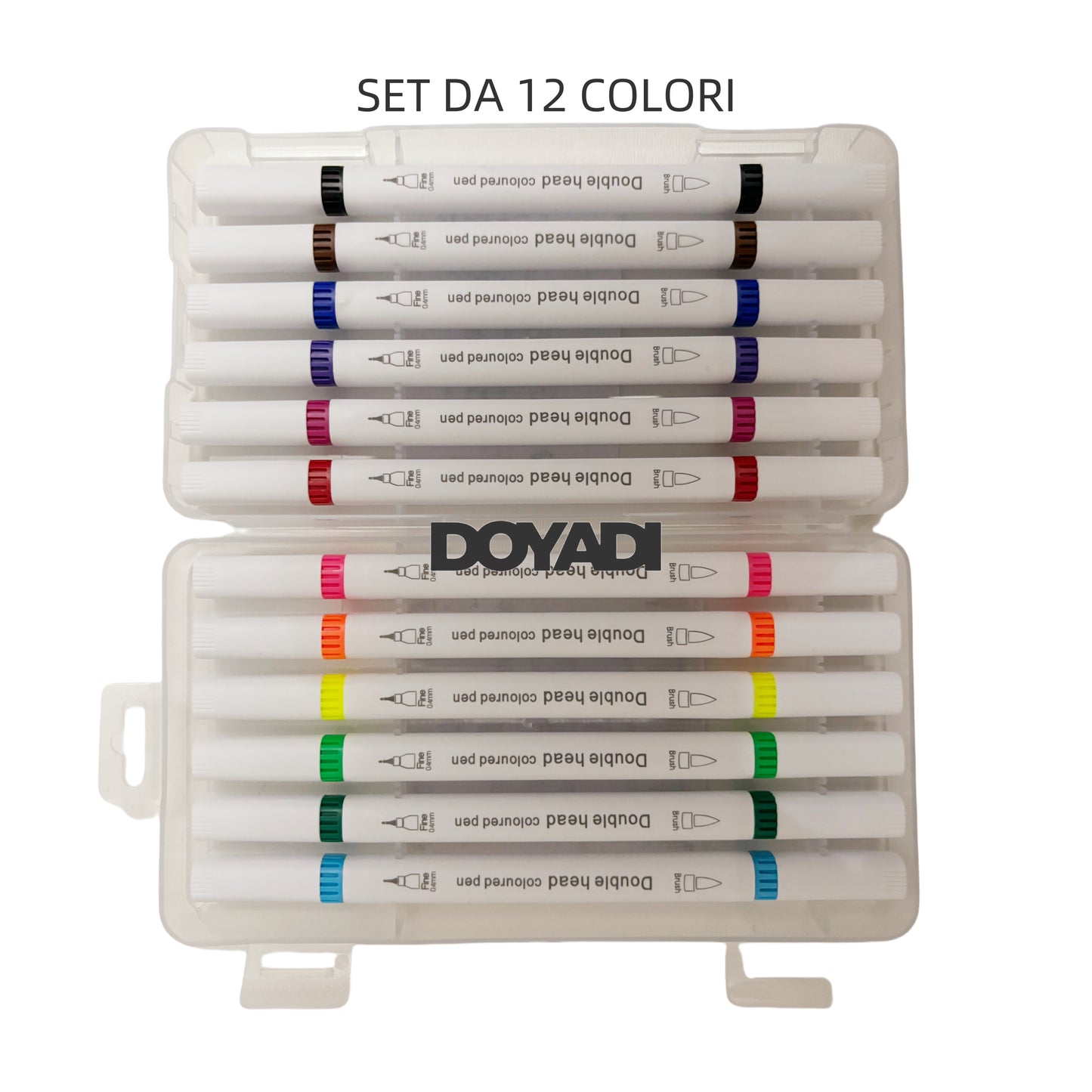 SET DA 12 A 36 COLORI-PENNARELLI A DOPPIA PUNTA A BASE D'ACQUA, 1,2mm e 0,4 mm