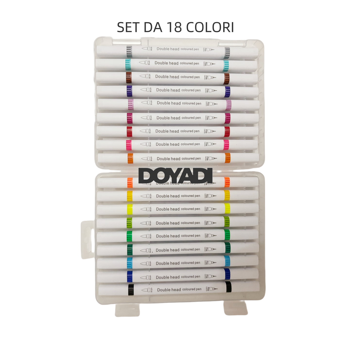 SET DA 12 A 36 COLORI-PENNARELLI A DOPPIA PUNTA A BASE D'ACQUA, 1,2mm e 0,4 mm